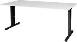 Verstelbaar Bureau - 180x90 grijs - zwart frame