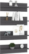 vidaXL - Wandschappen - 4 - st - 60x11,5x18 - cm - bewerkt - hout - hoogglans - grijs