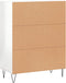 vidaXL - Dressoir - 69,5x34x90 - cm - bewerkt - hout - hoogglans - wit