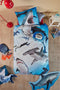 FREEK VONK Happige Haaien dekbedovertrek - Eenpersoons - 140x200 - Katoen - Blauw