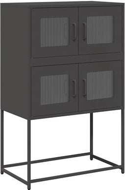 vidaXL - Hoge - kast - 68x39x107 - cm - staal - zwart