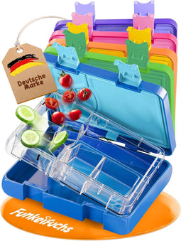 Funkelfuchs® - Lunchbox kinderen - Lekvrij en vaatwasserbestendig - Blauw