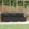 vidaXL - Driezitsbank - met - kussens - poly - rattan - zwart