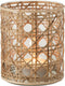 J-Line windlicht Candice - glas/riet - naturel - medium