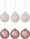 J-Line kerstbal Rendier - glas - lichtroze/wit - small - doos van 6
