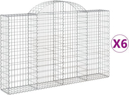 vidaXL - Schanskorven - 6 - st - gewelfd - 200x30x120/140 - cm - ijzer