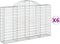 vidaXL - Schanskorven - 6 - st - gewelfd - 200x30x120/140 - cm - ijzer