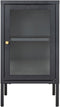 House Nordic Dalby Vitrinekastje - Zwart Staal - Glazen Deur - 38x70x35 cm