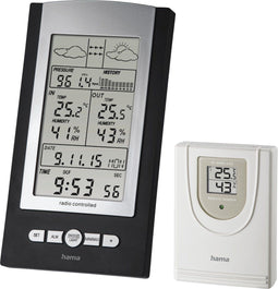 Hama EWS-800 - Elektronisch weerstation - Draadloze buitensensor - LCD-display met achtergrondverlichting
