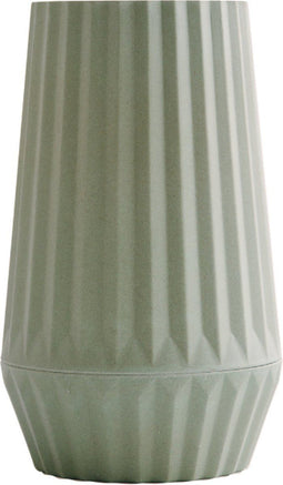 Point-Virgule geribbelde vaas uit bamboevezel groen ø 9.2cm H 15.2cm