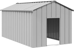 vidaXL - Hondenhok - met - dak - 114x202x101 - cm - gegalvaniseerd - staal