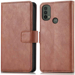 iMoshion Hoesje Geschikt voor Motorola Moto E40 / Moto E30 Hoesje Met Pasjeshouder - iMoshion Luxe Bookcase - Bruin