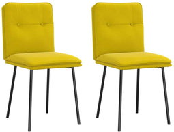 vidaXL - Eetkamerstoelen - 2 - st - fluweel - geel