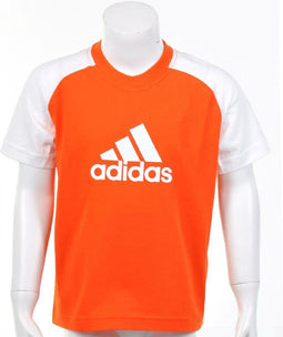 adidas Little Kids Logo Tee - Sportshirt - Kinderen - Maat 98 - Oranje;Wit
