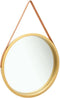 Wandspiegel met band Ø 35 cm goudkleurig