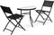 Tuinset - zwart metaal - gehard glas - opvouwbare stoelen