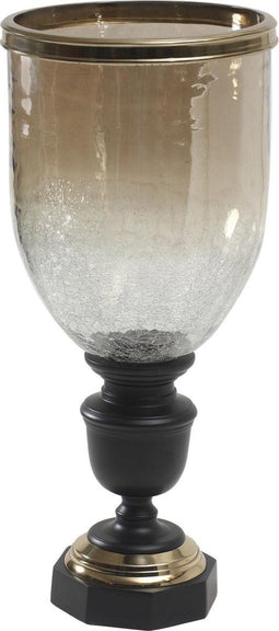 PTMD kayza zwart aluminium voetstuk glansglas