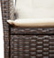 vidaXL - Tuinstoel - verstelbaar - met - kussens - poly - rattan - bruin