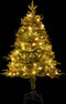 vidaXL - Kerstboom - met - LED - en - dennenappels - 120 - cm - PVC - en - PE - groen