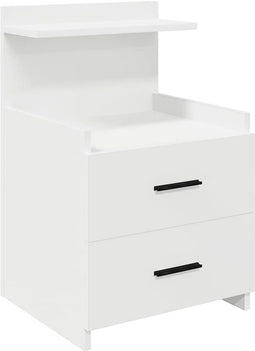 vidaXL - Nachtkastje - met - 2 - lades - 40x36,5x62 - cm - wit