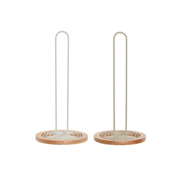 Houder voor keukenpapier Home ESPRIT Beige Grijs Natuurlijk Metaal Rubberwood 15 x 15 x 31 cm (2...