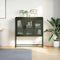vidaXL - Dressoir - 100,5x39x107 - cm - koudgewalst - staal - olijfgroen