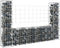 vidaXL - Schanskorf - U-vormig - met - 4 - palen - 380x20x200 - cm - ijzer