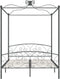 vidaXL - Hemelbedframe - metaal - grijs - 180x200 - cm