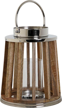 Kaarshouder Dkd Home Decor Bruin Zilverkleurig Natuurlijk Kristal Mangohout 26 X 26 X 31 Cm