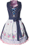 Dressforfun Mini-dirndl Garching - Verkleedkleding - Aansluitend met schort - Blauw/wit - XL