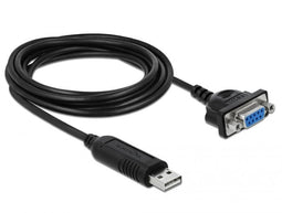 Delock 66281 - USB-A naar 9-pins SUB-D RS232 adapter - FTDI chip - Zwart
