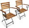 vidaXL - Tuinstoelen - inklapbaar - 2 - st - staal - en - massief - acaciahout