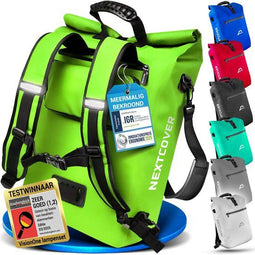 Nextcover 3in1 Fietstas - Waterdichte Rugzak en Schoudertas 25L - Groen