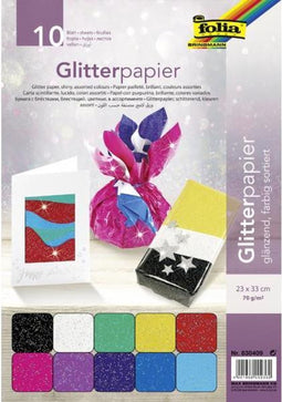 Glitter papier Folia 24x34cm 170gr