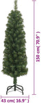 vidaXL - Kunstkerstboom - met - standaard - smal - 150 - cm - PVC - groen