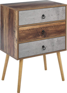 Ladekast 3 lades BATLEY Grijs beton-effect