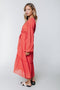 Colourful Rebel Embla - Midi Jurk - Lange mouw met ceintuur en volant - Maat M