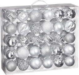 House of Seasons - Plastic Kerstballen Set - 60 Stuks - Ø7 cm - Zilver (60 stuks)