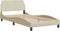 vidaXL - Bedframe - zonder - matras - 100x200 - cm - stof - crèmekleurig
