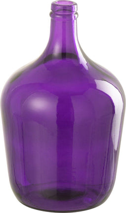 J-Line vaas Fles - glas - paars - 30 cm hoog