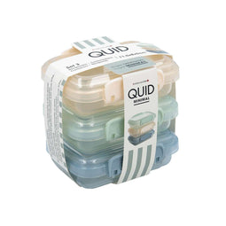 Quid Minimal - Set van stapelbare luchtdichte voedselcontainers - 11,5 x 8 x 5 cm (3 Onderdelen)