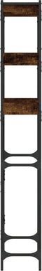 vidaXL - Wasmachinerek - 67x25x163 - cm - bewerkt - hout - gerookt - eikenkleurig