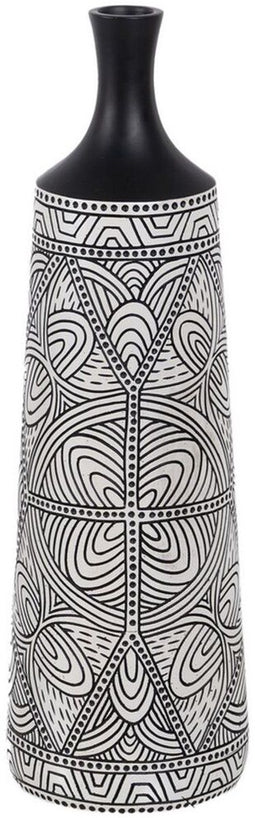 Vaas Wit Zwart Polyresin 19 x 19 x 64 cm