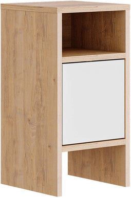 Nachtkastje Alexandra House Living Wit Bruin Hout MDP 29 x 59 x 29 cm 1 deur