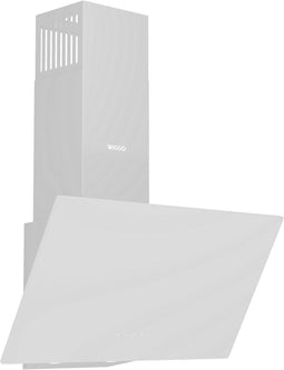 Wiggo WE-D631G(W) - Schuine Afzuigkap 60 cm - LED Verlichting - Wit Glas