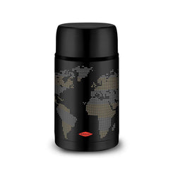 Thermos voor voedsel Oroley Zwart Roestvrij staal 1 L Wereldkaart