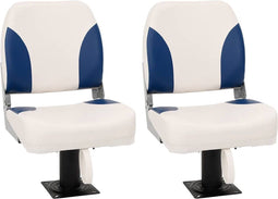 vidaXL - 4-delige - Bootstoelenset - inklapbaar - 41x36x48 - cm - blauw - en - wit