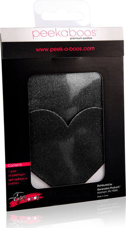 Peekaboo Nipple Cover Pasties PEEKABOO PASTIES SATIN HEART Zwart