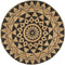 vidaXL - Vloerkleed - handgemaakt - met - zwarte - print - 90 - cm - jute