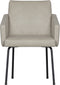 BePureHome Mount Eetkamerstoel met armleuning - Leerlook - Naturel - 82x61x65